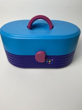 Caboodles Makeup Case Blue Purple With Pink Interior Excellent